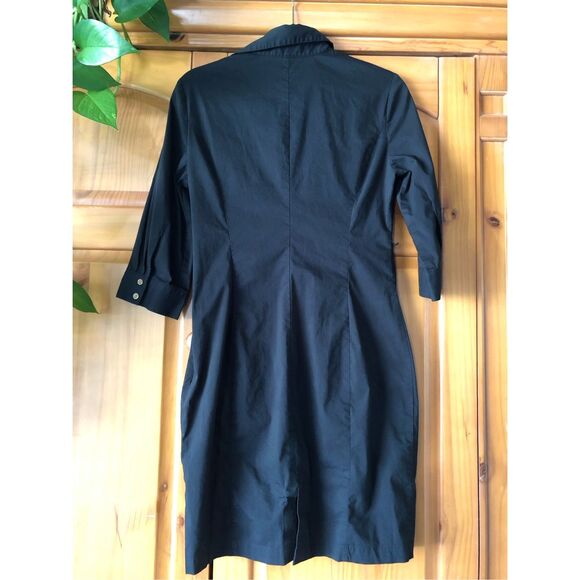 Express Design Studio 3/4 Sleeve Black Shirt Dress SZ 8 - Picture 5 of 10